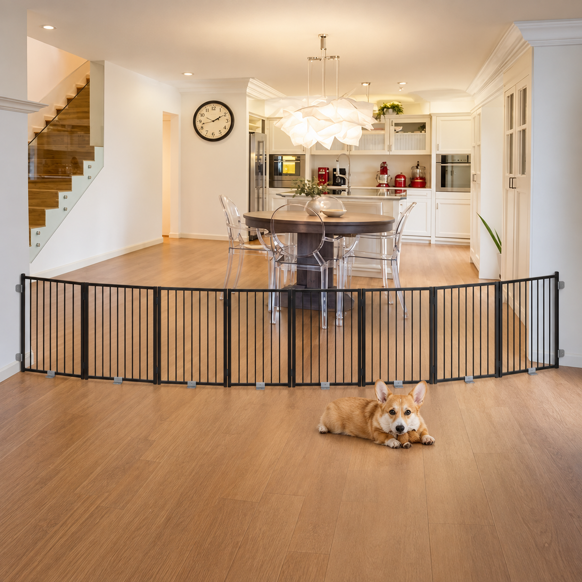 30"/36" Metal Dog Gate for Extra Wide Openings, Up to 208"