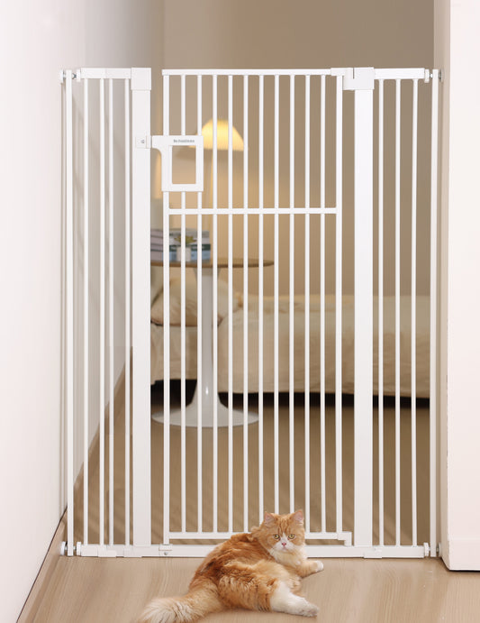 Upgraded 55" Extra Tall Pet Gate for Cat | Pressure Mounted