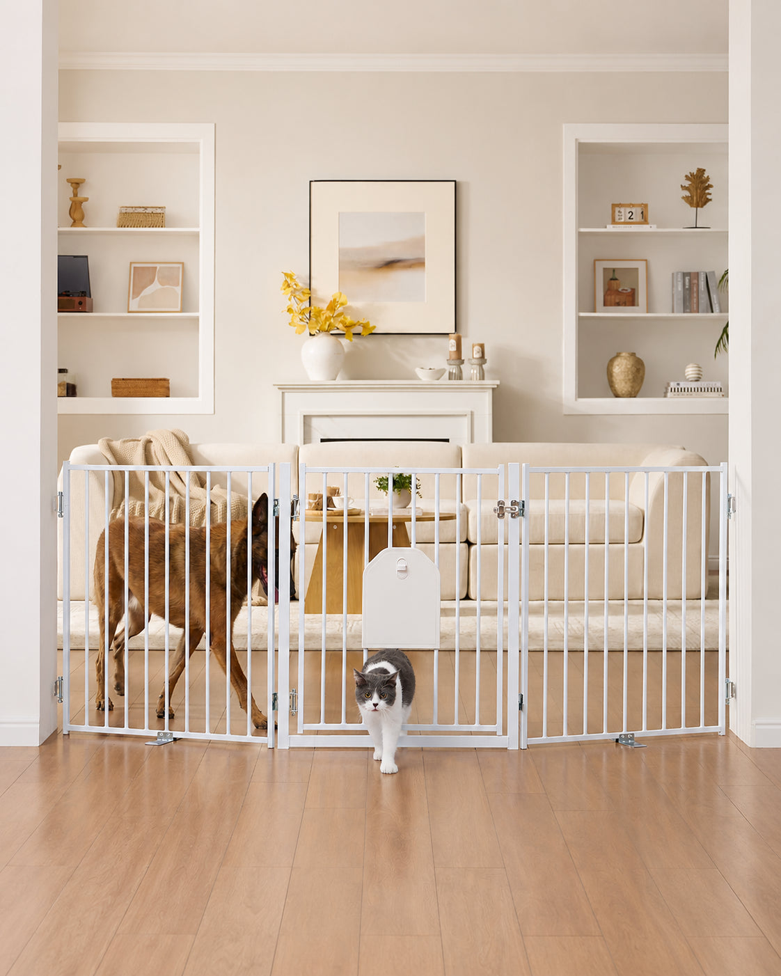 GreatWall DM09 30" Tall Pet Gate With Cat Door