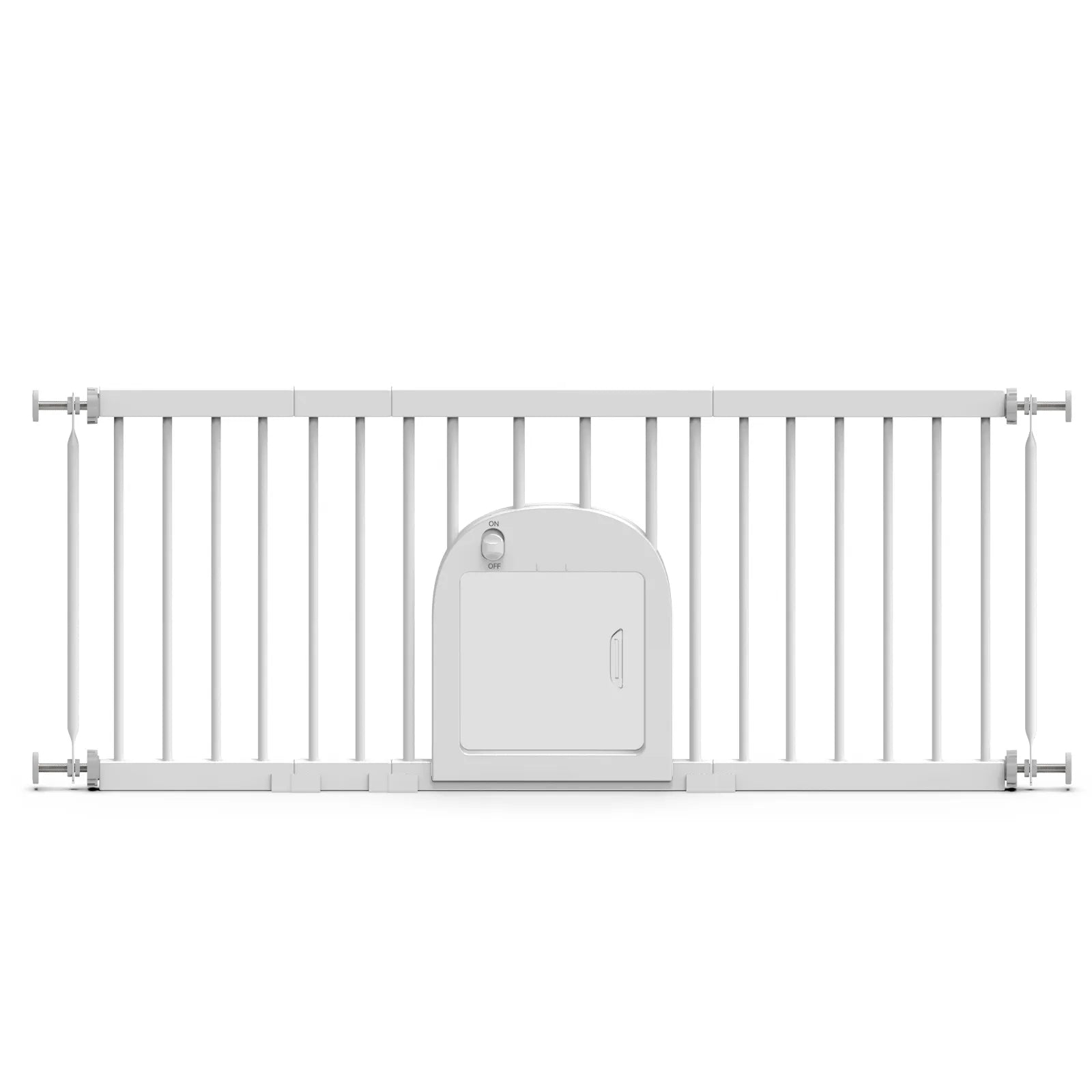 Small Dog Gate with Pet Door | 16.5" Tall | 16"-42.7" Wide Adjustable